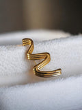 Broche vintage ancienne métal doré zigzag rétro, bijou de collection