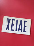 Carte radio XE1AE indicatif radioamateur papier blanc lettres noires