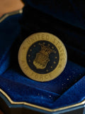 Pin's ancien vintage United States Air Force USA rond bleu et doré collection ar