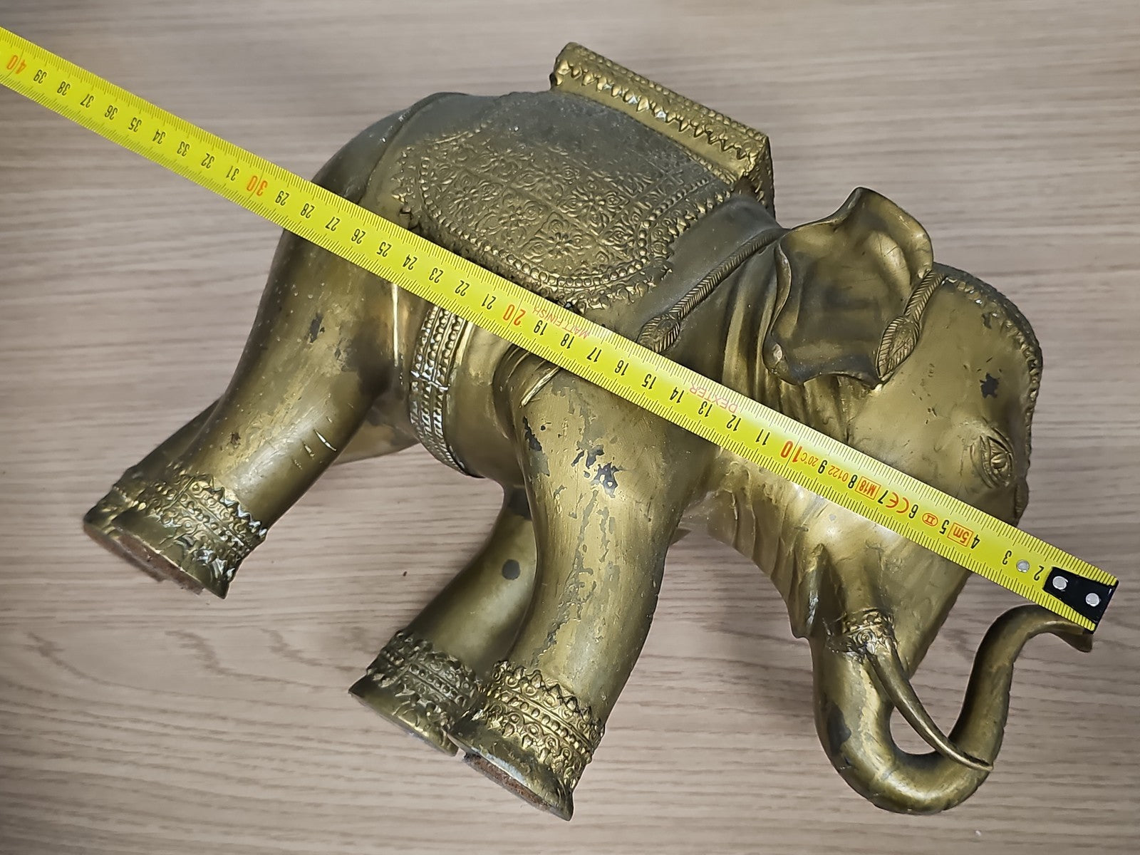Statue éléphant indienne bronze porte-encens ancien déco orientale vintage