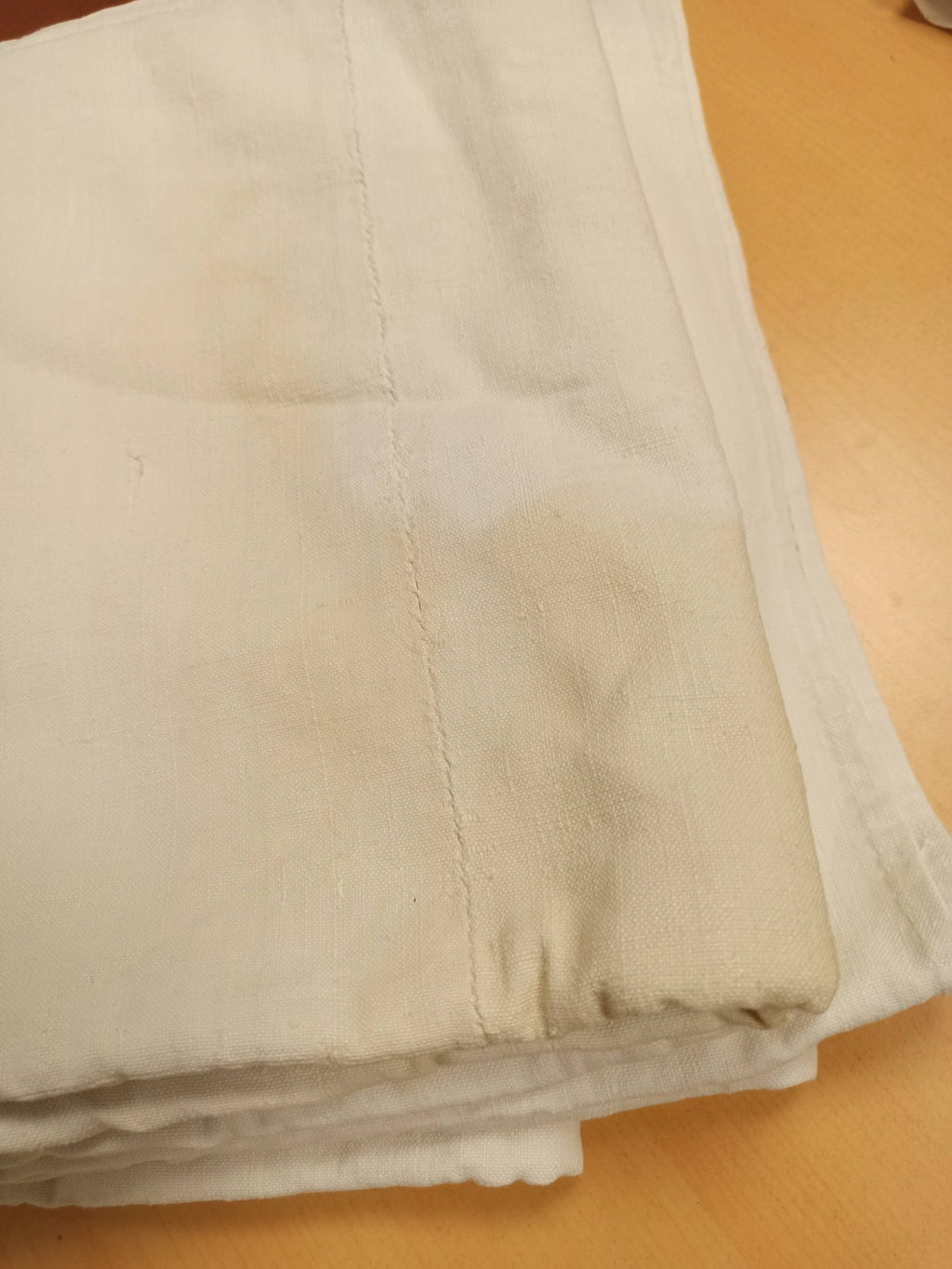 Drap de lit ancien brodé ancres vintage fin XIXe, rare linge rétro collection