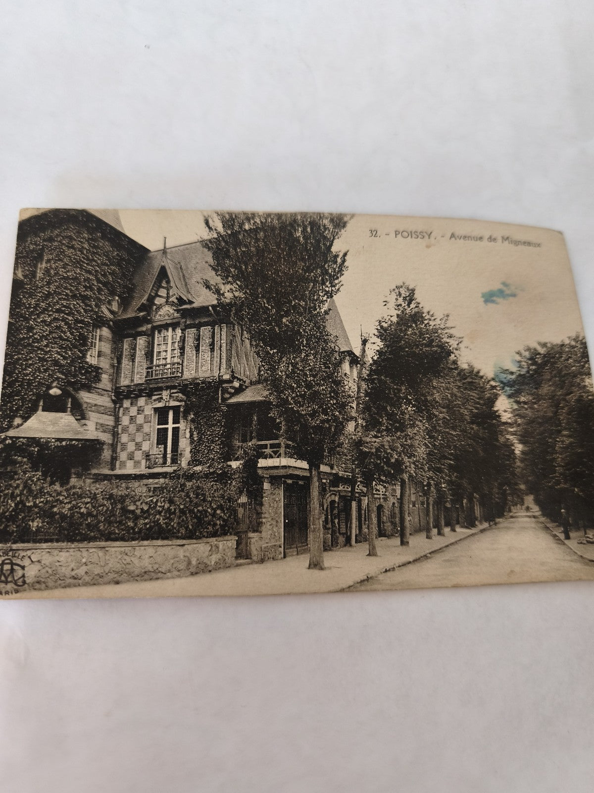 Carte postale ancienne vintage Poissy rétro collection France ville rare