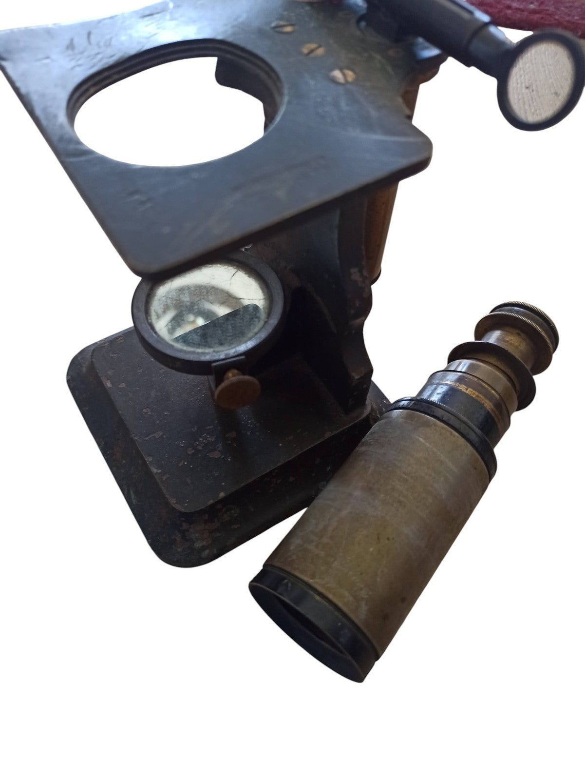 Microscope ancien Arthur Chevalier XIXe vintage laiton optique scientifique
