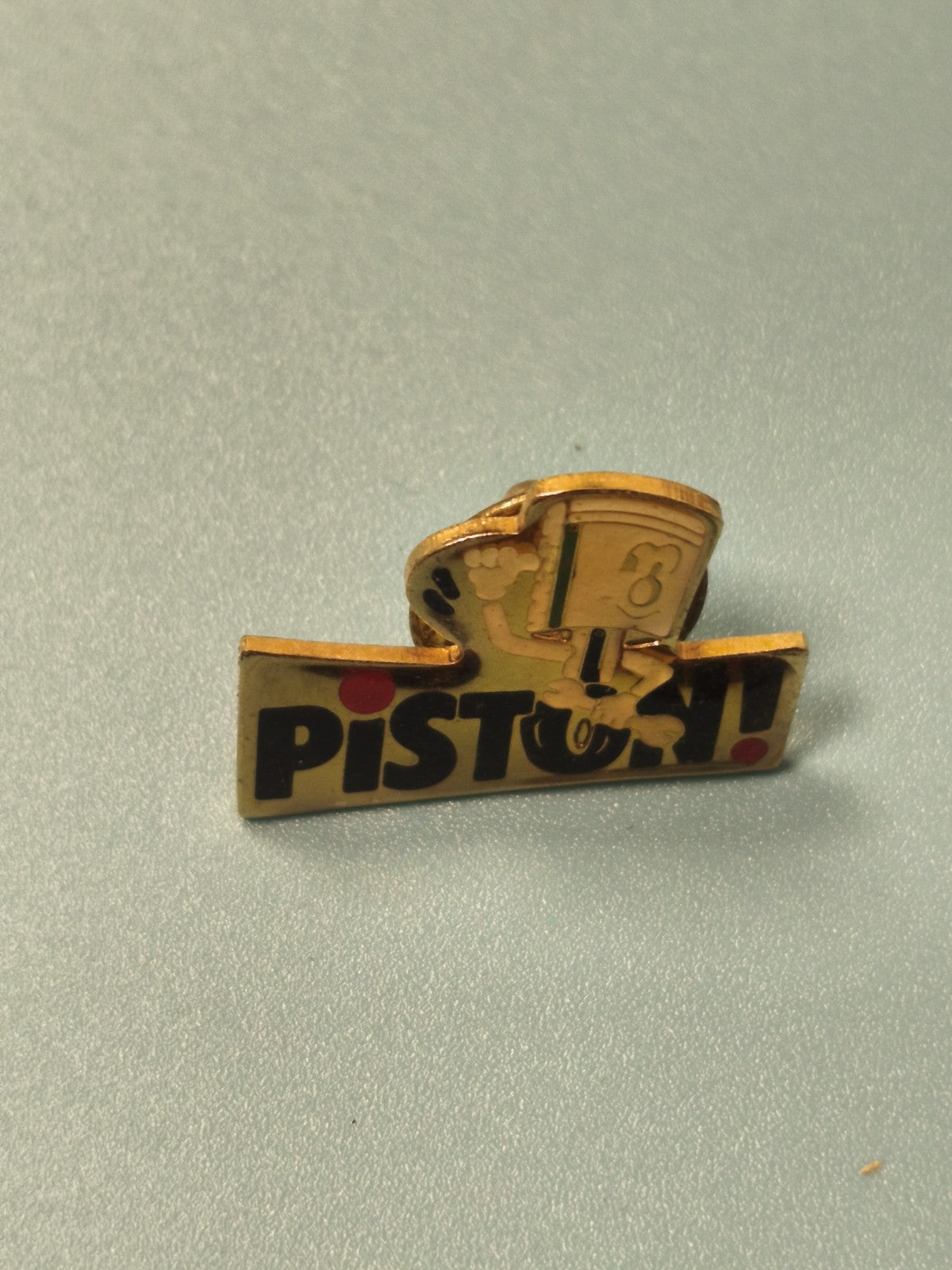 Vintage pin's Piston automobile, émaillé, collection déco rétro garage