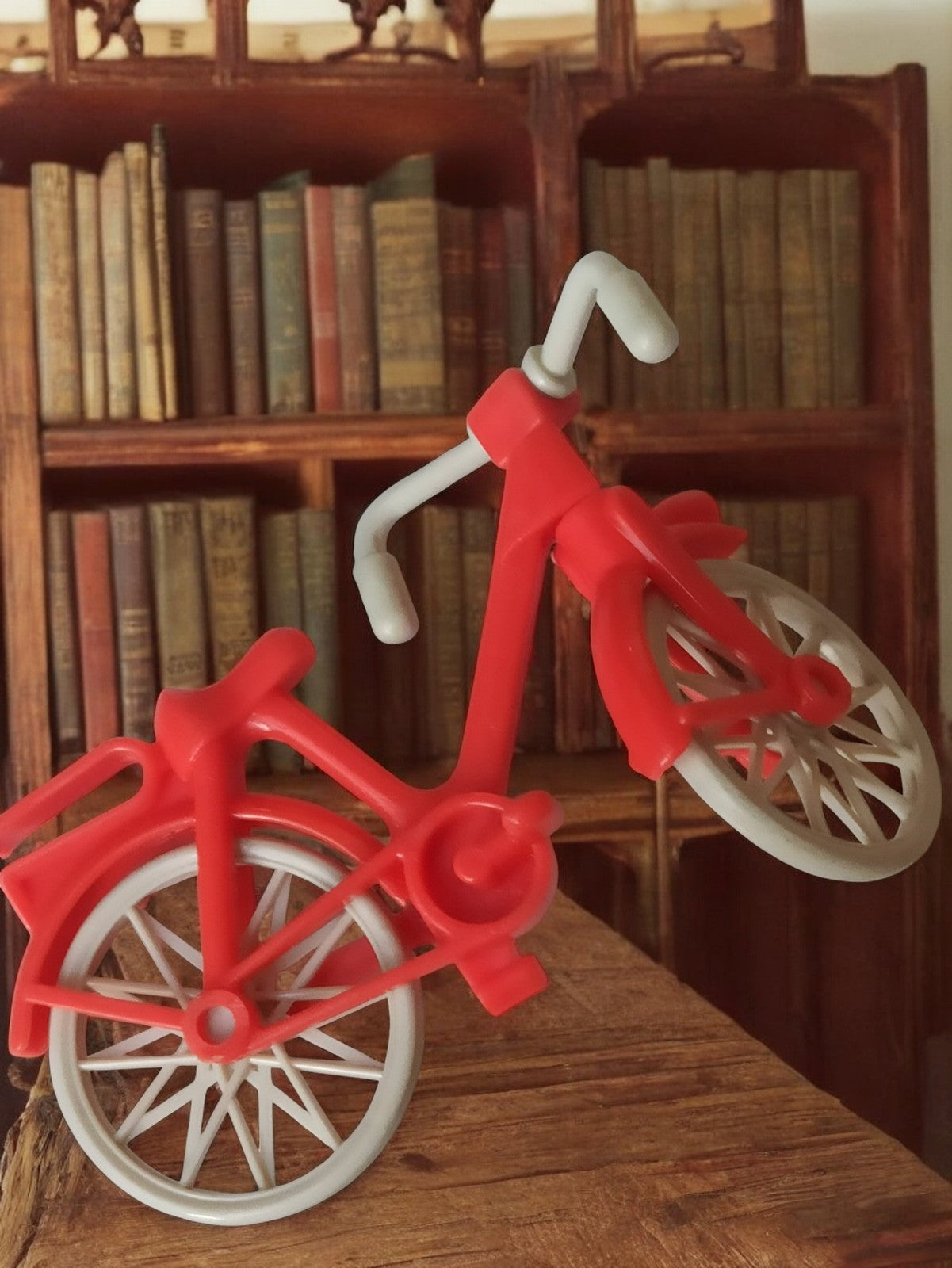 Vélo Playmobil ancien rouge vintage années 70 accessoire rétro original