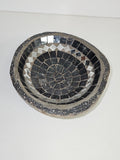 Coupe vide-poches vintage en pierre naturelle sculptée, mosaïque ancienne déco