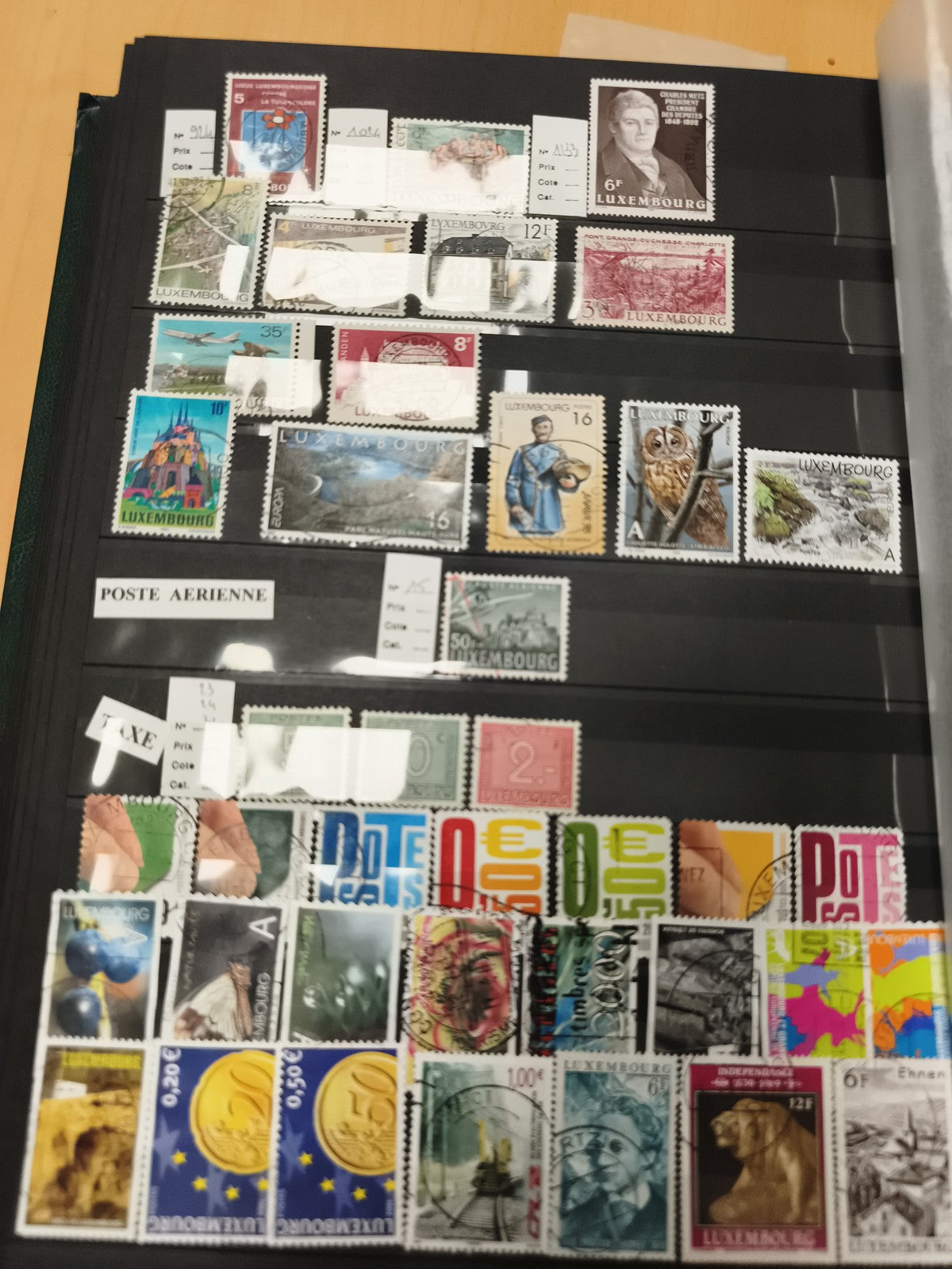 Timbres Luxembourg oblitérés lot thématique poste aérienne architecture faune