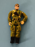 Figurine articulée militaire Gi Joe tenue camouflage vert bandeau œil