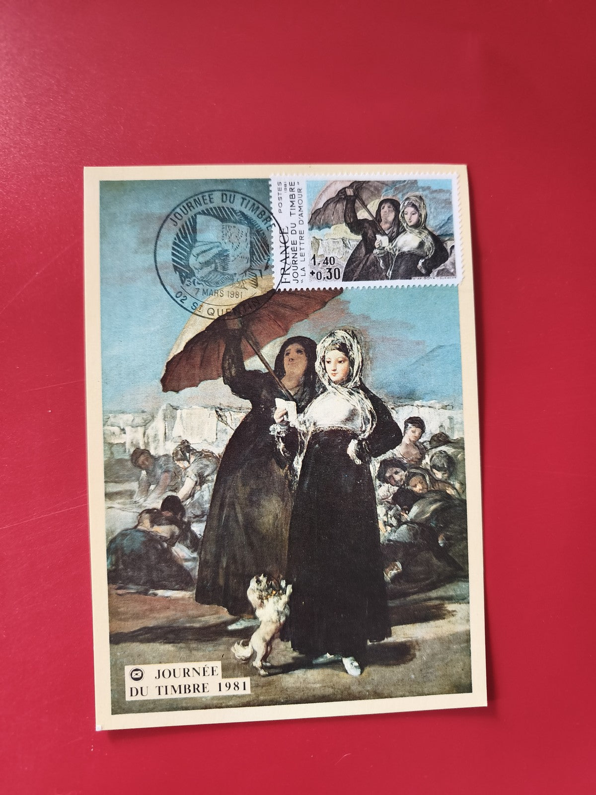 Carte postale philatélie Journée du Timbre 1981 avec timbre oblitéré