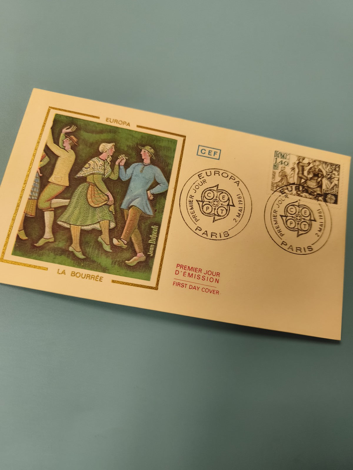 Enveloppe FDC premier jour d?émission Europa Paris ?La Bourrée? timbre 1981
