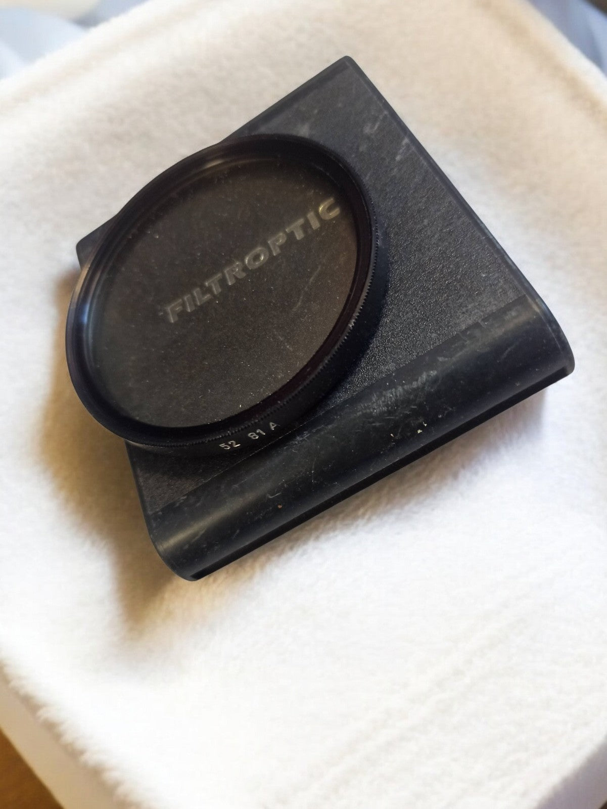 Filtre optique vintage Filtroptic 52 81A ancien pour objectif photo