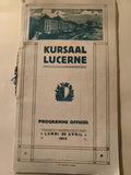 Programme officiel Kursaal Lucerne 1914 ancien document événement Suisse