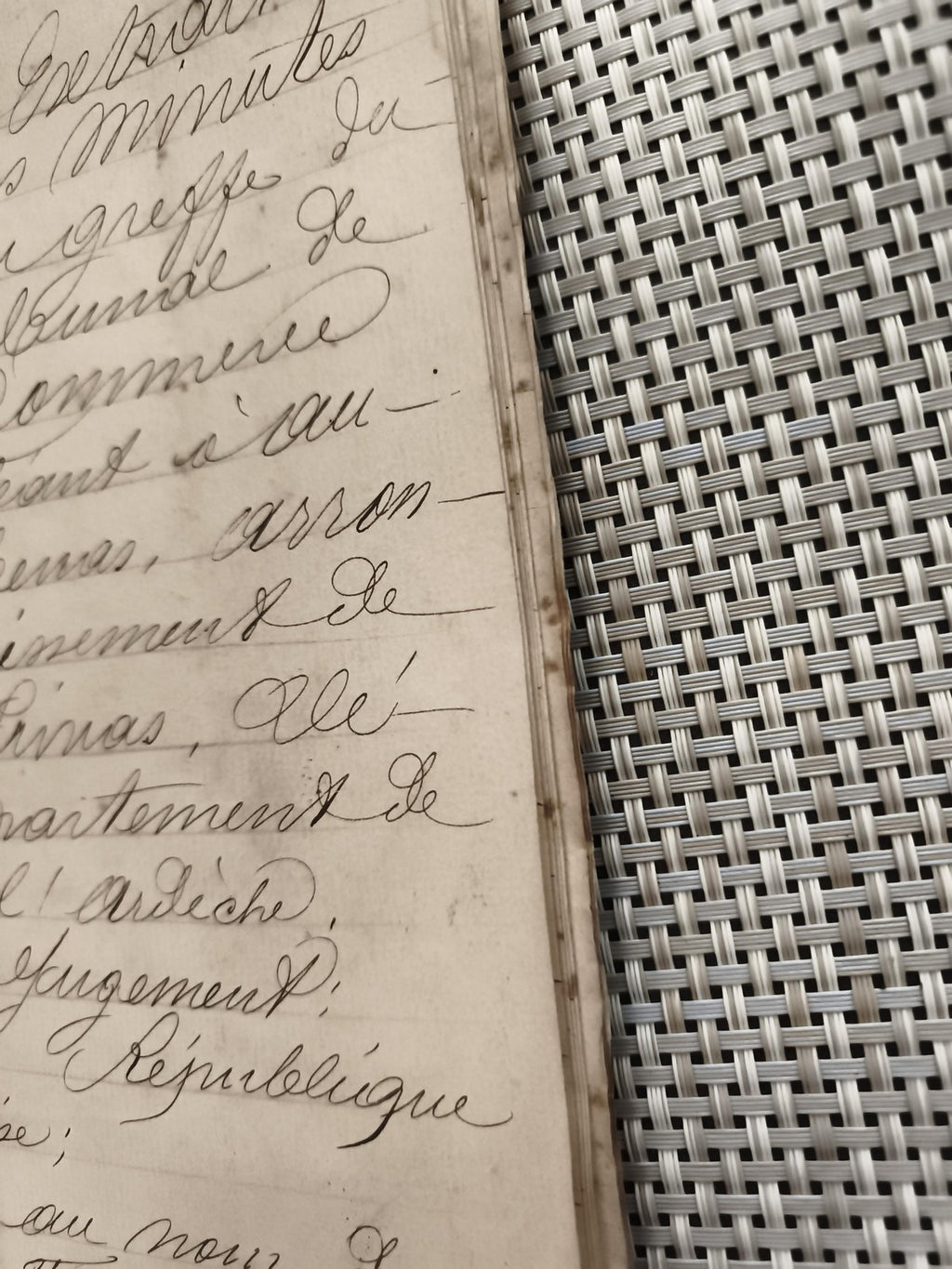 Document manuscrit ancien 1884 tribunal commerce Aubenas Ardèche archives