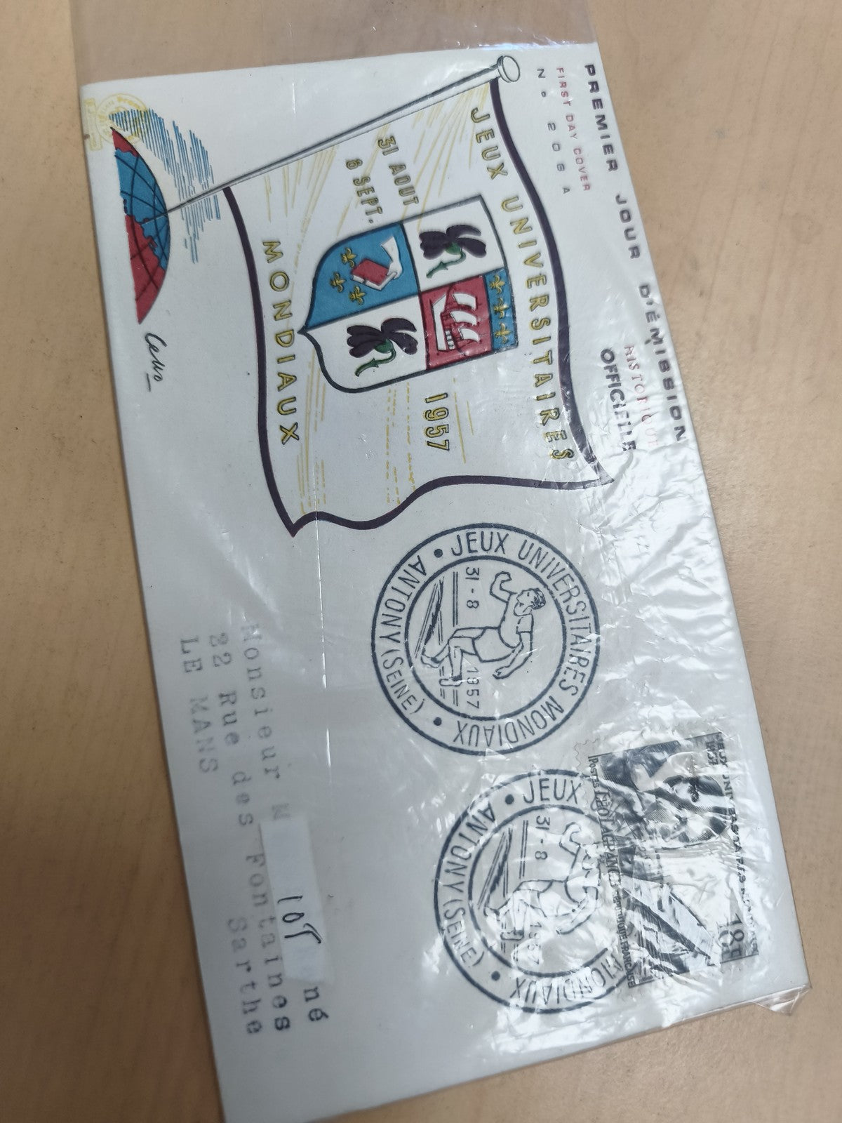 Enveloppe Premier Jour Jeux Universitaires Mondiaux 1957 Antonvsieme philatélie