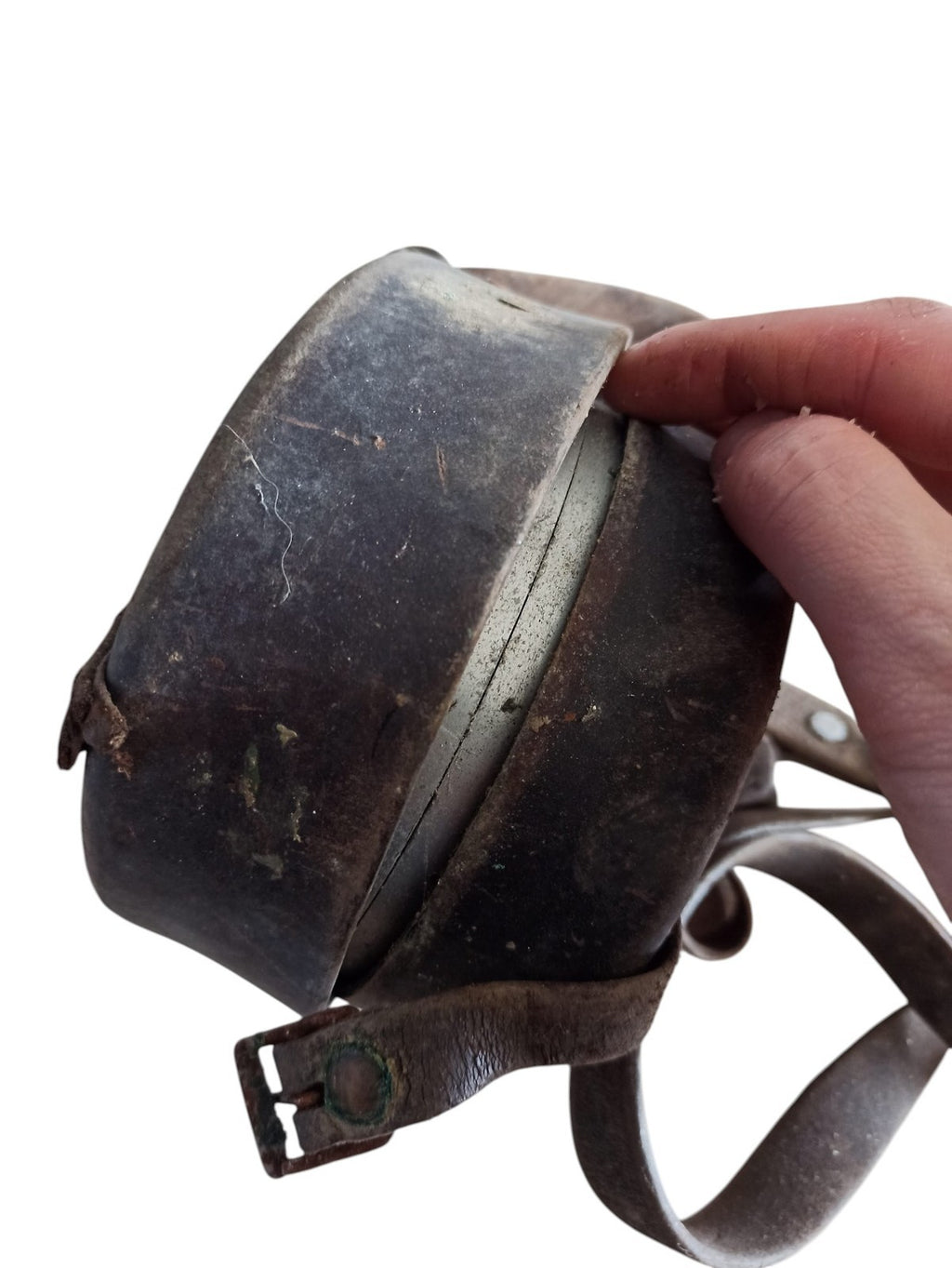 Horodateur ancien rond 1940, pointeur de ronde vintage, cadran métal patiné