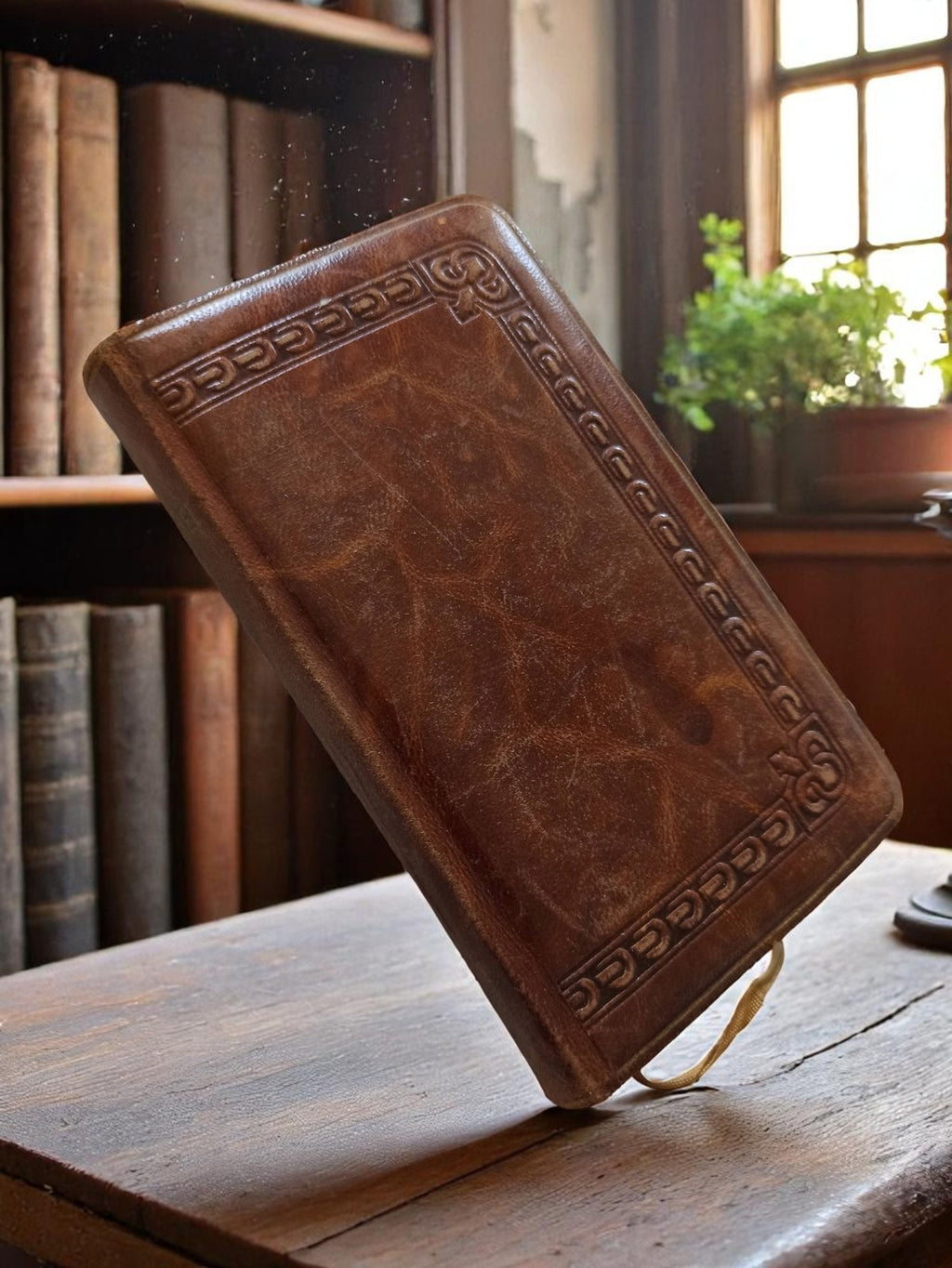 Missel ancien vintage reliure cuir motif gaufré doré oraison