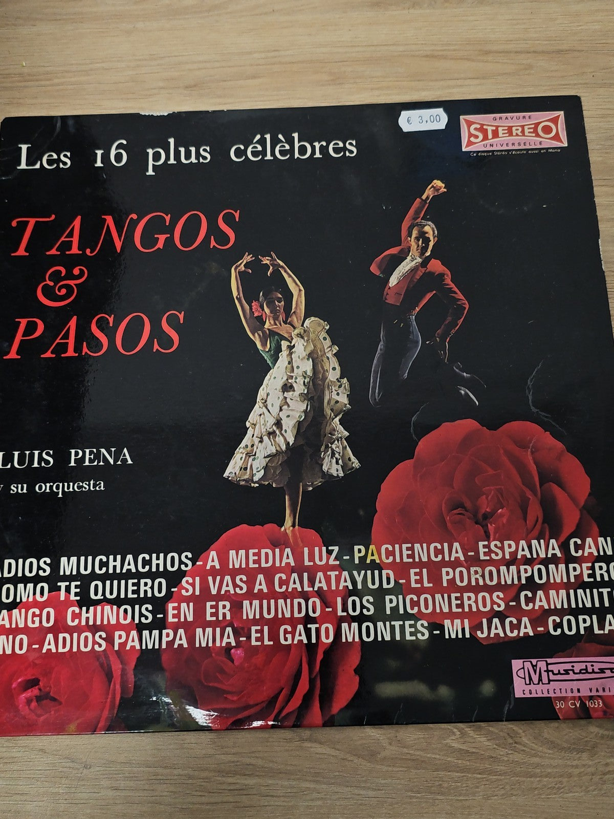 Vinyle 33 tours ancien tangos rétro, disque vintage collection musique danse