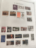 Timbres anciens Canada lot x19 oblitérés art Noël personnages vintage philatélie