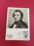 Carte premier jour Chopin 1956 Paris timbre 20c philatélie musique
