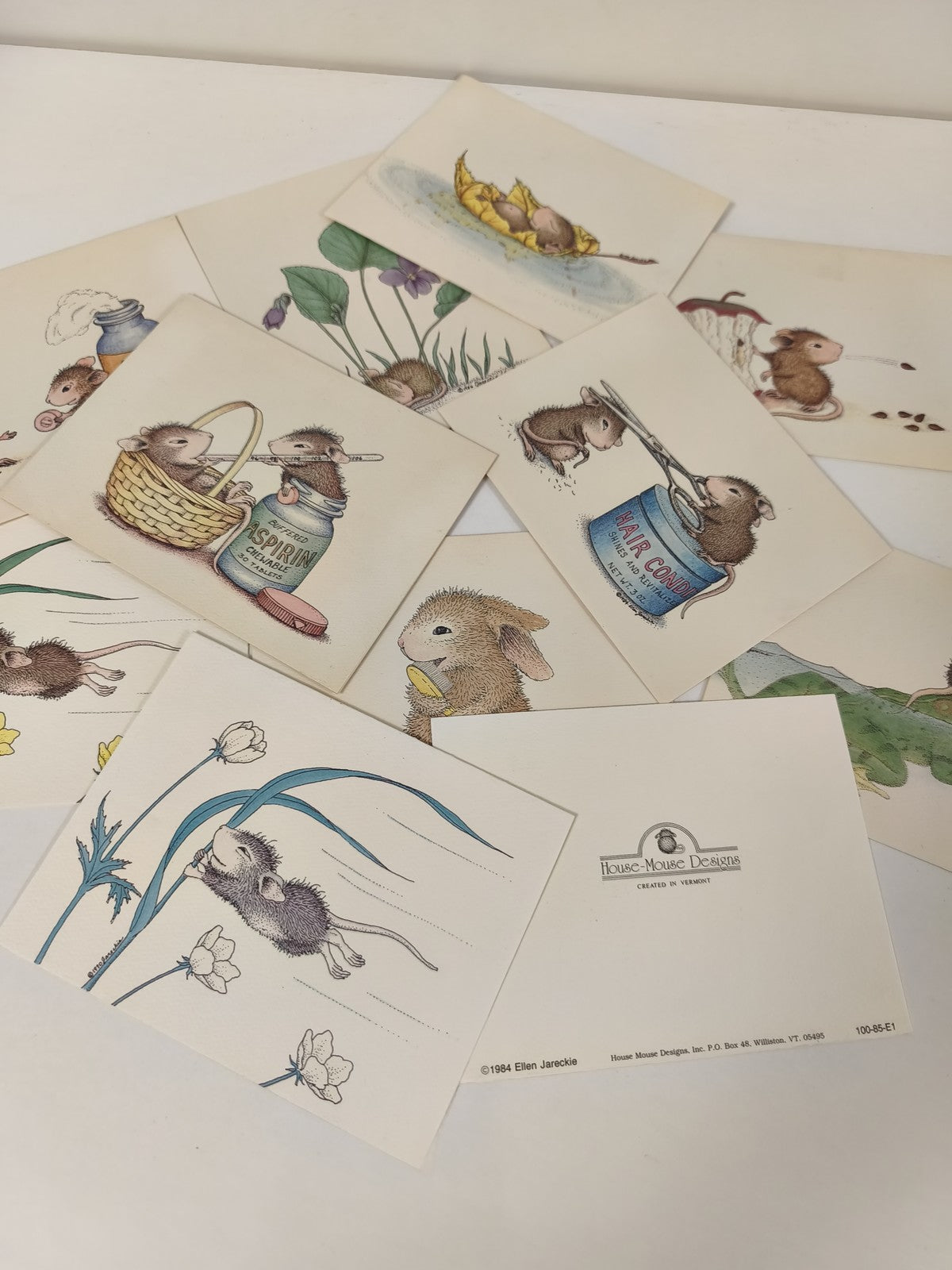 Lot cartes postales House Mouse Designs 1984 illustrations souris humoristiques