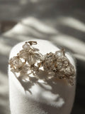 Paire boucles d’oreilles vintage rétro, perles facettées transparentes, ancien b