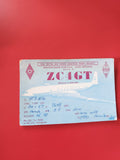 Carte radio QSL RAF Ayios Nikolaos ZC4GT bleu avion amateur radio d?occasion