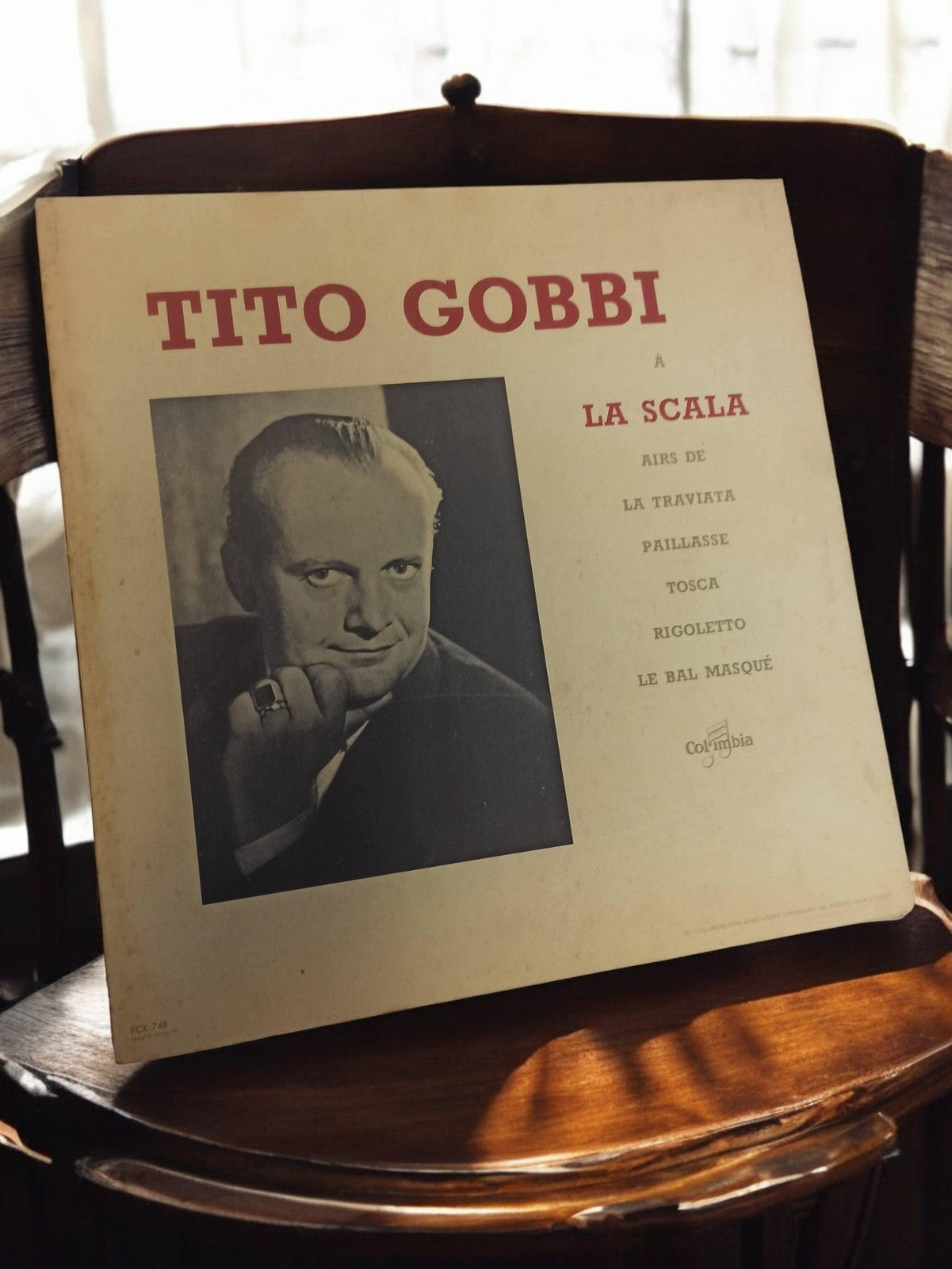 Vinyle 33 tours Tito Gobbi La Scala ancien LP Columbia musique classique vintage