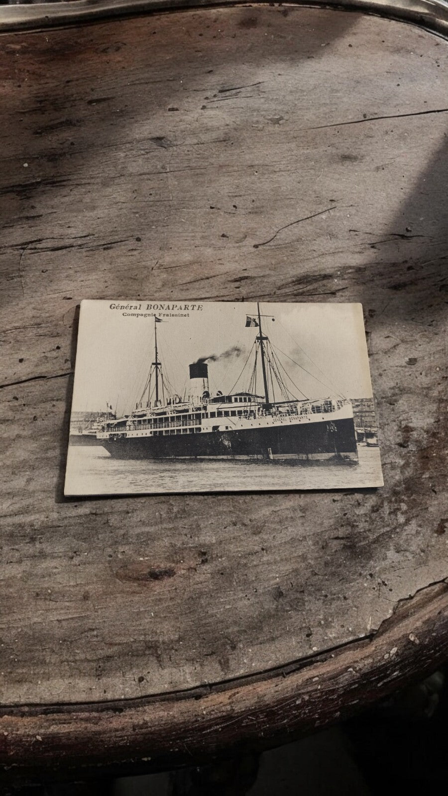 Carte postale ancienne navire Général Bonaparte maritime vintage noir et blanc