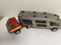 Camion porte-voitures Tonka ancien vintage métal rouge et gris jouet années 70