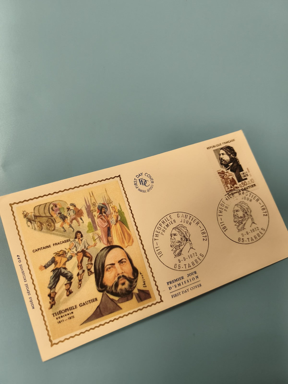 Enveloppe premier jour d?émission FDC Théophile Gautier illustrée France