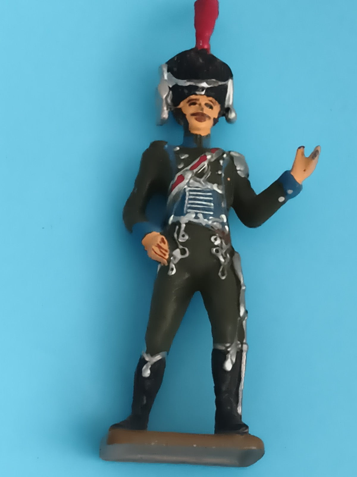Figurine soldat plomb uniforme empire ancien, officier militaire vintage