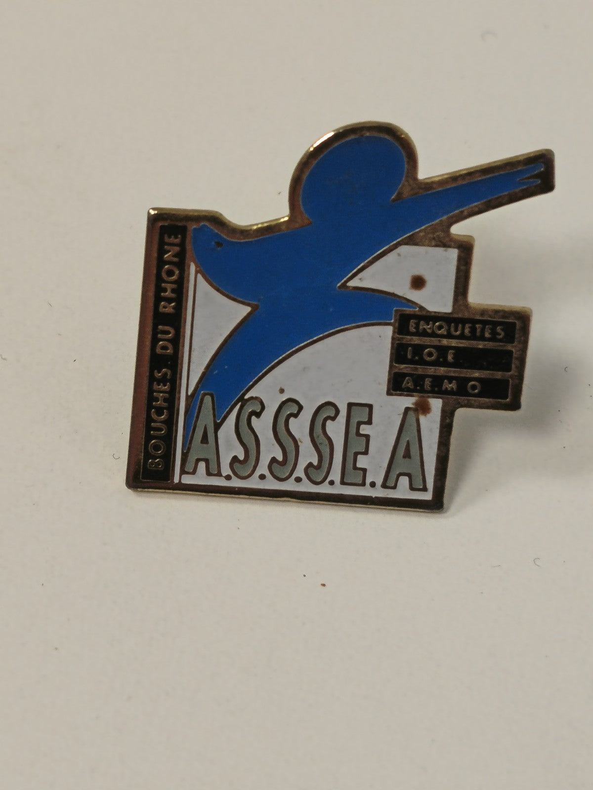 Pin's ancien rétro ASSSEA vintage, badge collection France, objet publicitaire r