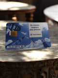 Carte téléphonique France Telecom vintage Télécarte 50 puce bleu Un monde plus p