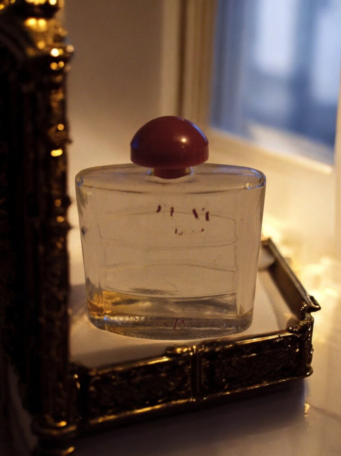 Miniature flacon parfum vintage en cristal