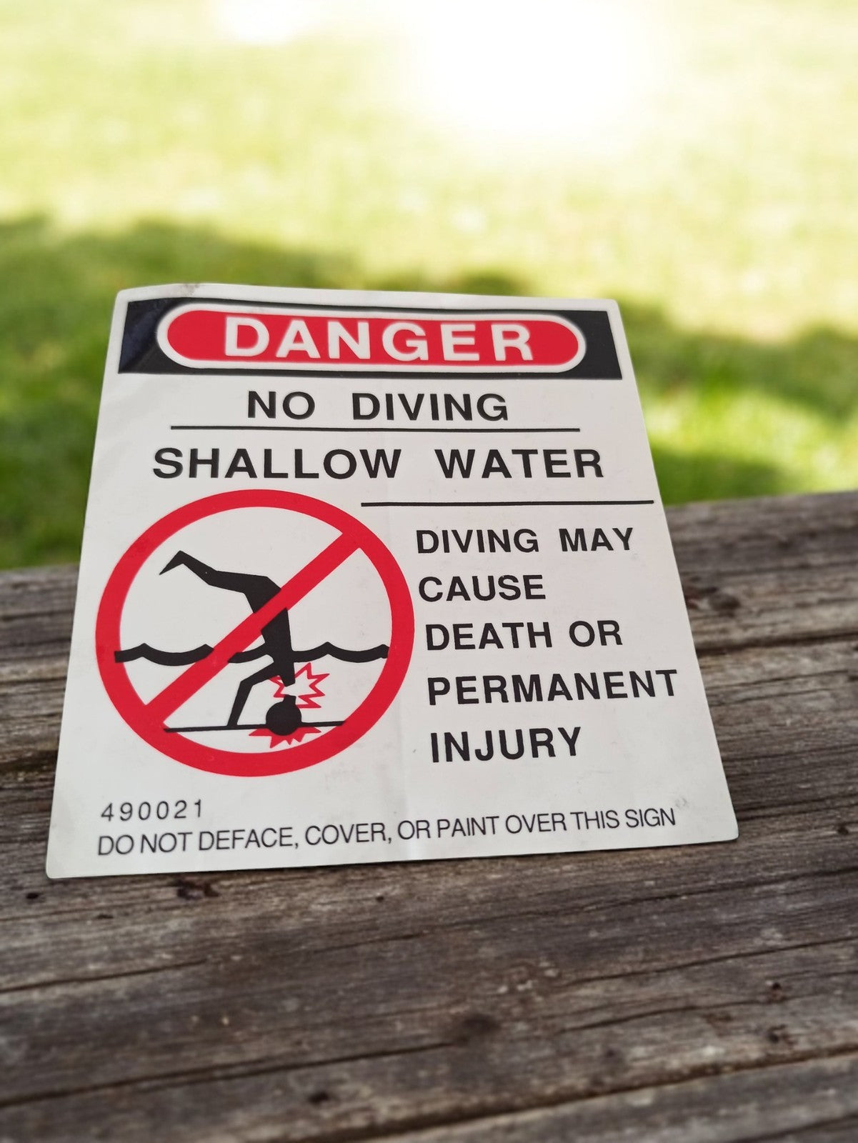 Autocollant vintage DANGER no diving années 80 signalétique USA