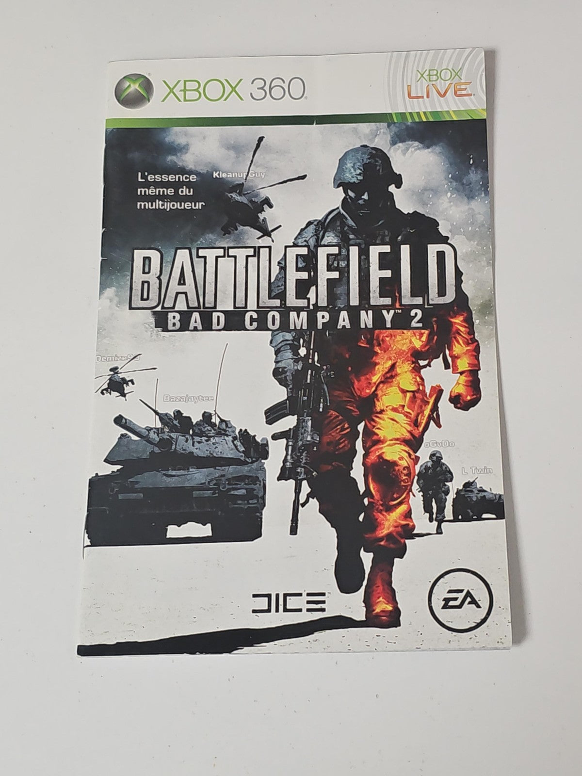Notice originale pour Battlefield sur Xbox, manuel papier jeu vidéo d'occasion