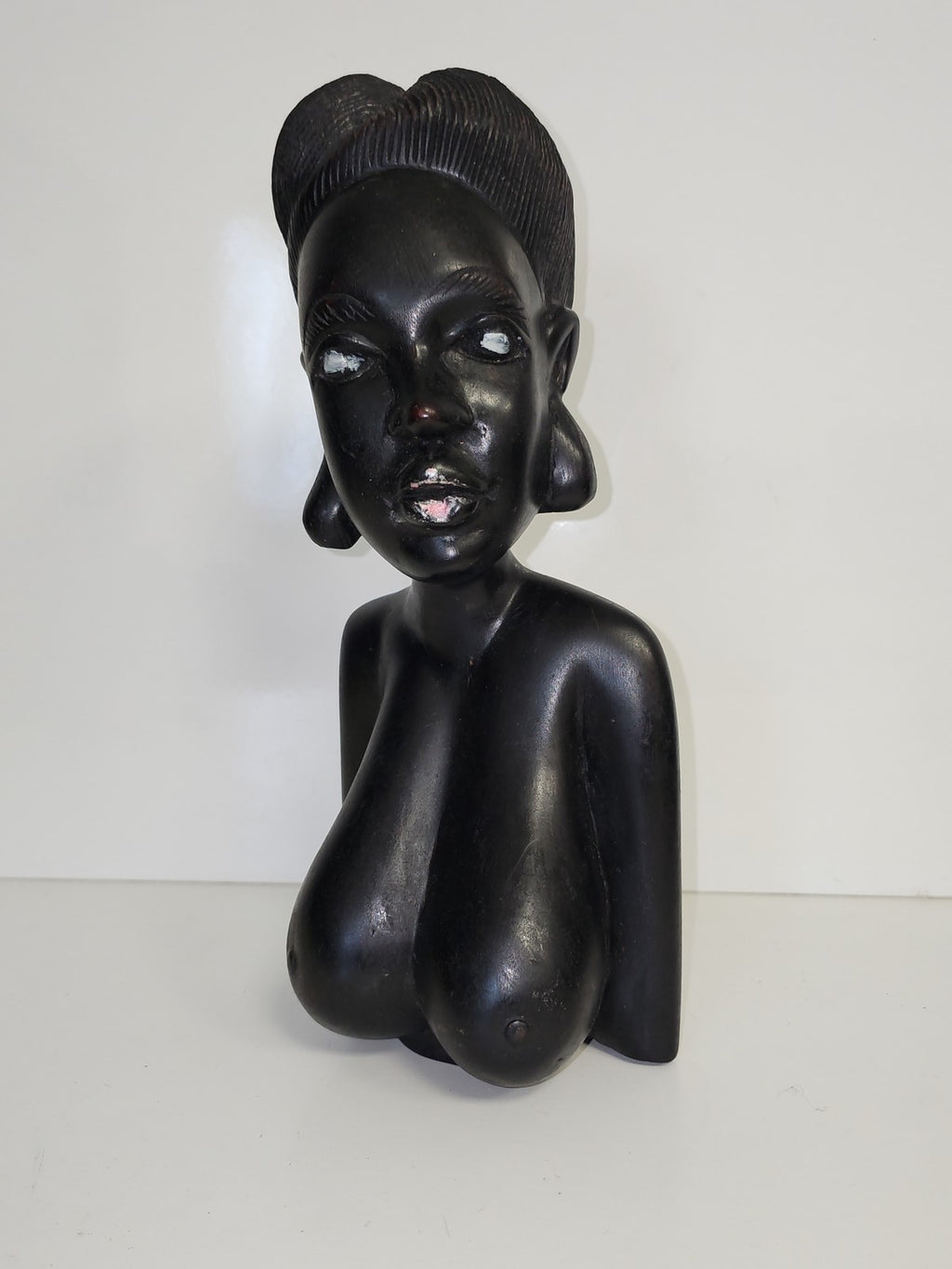 Grande sculpture africaine vintage en bois, art érotique ancien, pièce lourde