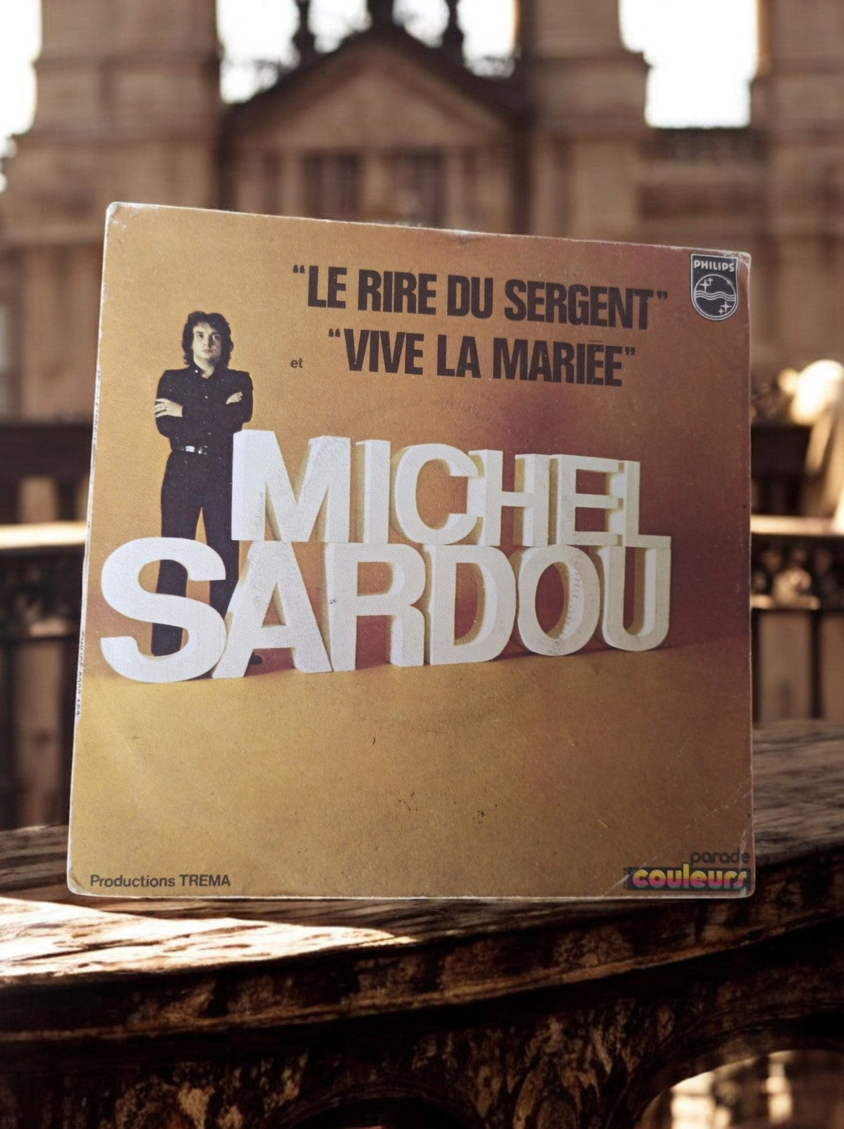 Vinyle 45T Michel Sardou Philips vintage pochette "Le Rire du Sergent"