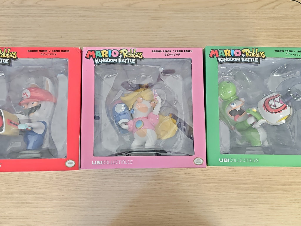 Figurines Mario Rabbids Kingdom Battle Ubisoft x3 neuves en boîte Lapin Mario Pe