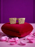 Boutons de manchette vintage plaqué or, motif géométrique, années 60-70