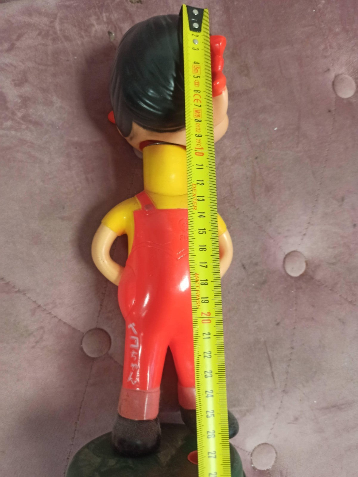 Figurine bobblehead Peko Chan FUJIYA rouge jaune, poupée rétro Japon Showa