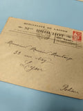 Ancienne enveloppe oblitérée 1937 philatélie vintage France timbre 50c (Ref 6)