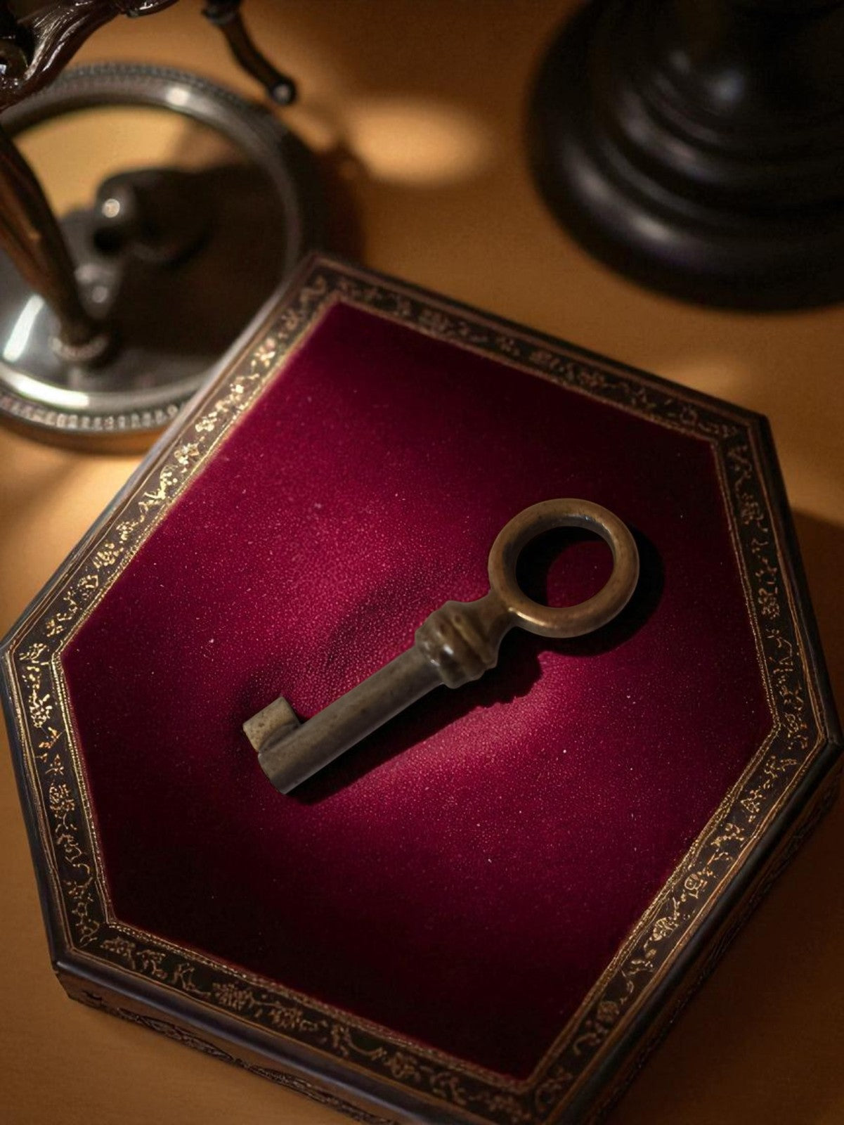 Petite clé ancienne vintage pour porte ou meuble de manoir collection déco rétro
