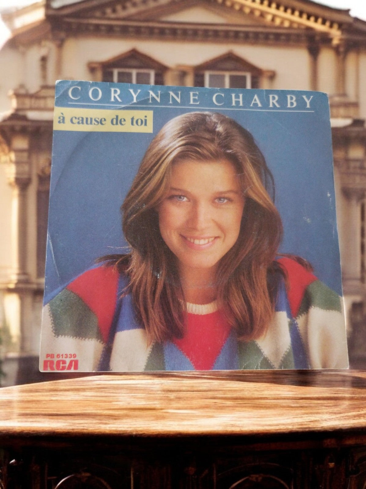 Disque vinyle 45T Corynne Charby RCA "À cause de toi" vintage pop