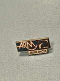 Vintage pin's ARM Assurances logo bleu blanc collection publicitaire (Ref 15)