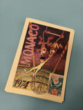 Carte postale Monaco Cirque 1974 timbrée, illustration trapézistes couleur