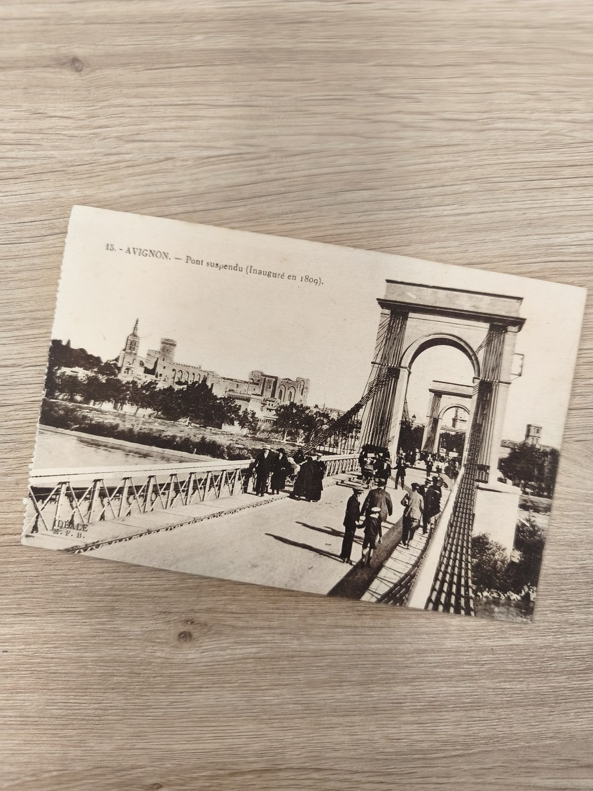Ancienne carte postale Avignon Pont suspendu inauguré 1809 CPA rétro France