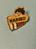 Vintage pin's HARIBO enfant logo jaune rouge collection bonbon ancien