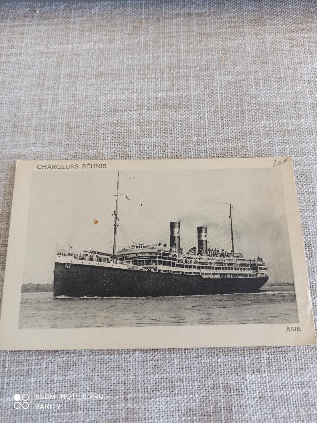 Carte postale ancienne paquebot Asie Chargeurs Réunis photo maritime vintage