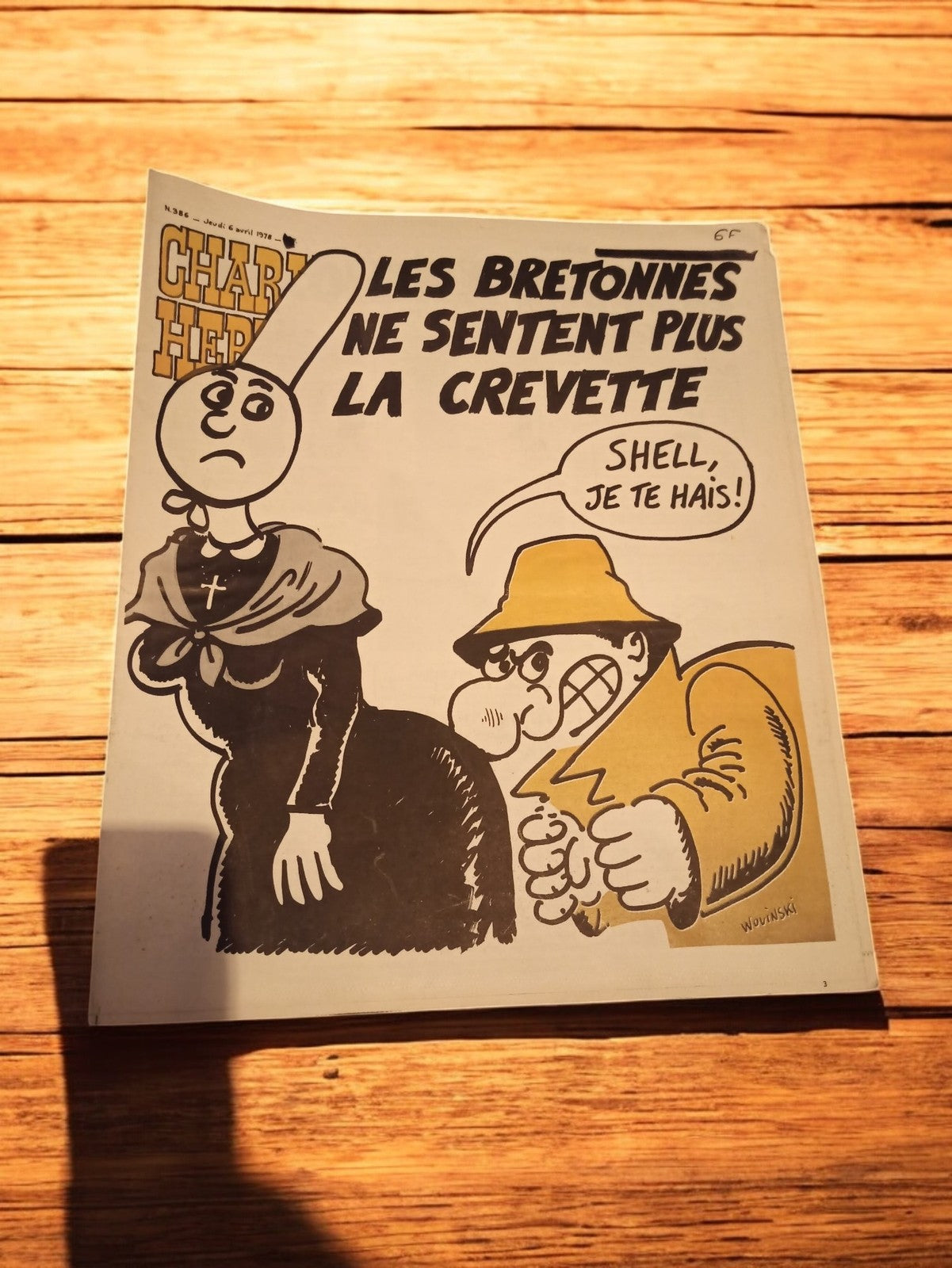 Magazine Charlie Hebdo vintage 1972 dessin Wolinski satire bretonne Shell